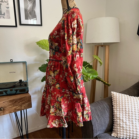 Trish Scully Coralie Dress Coralie Burgundy Floral Size - Picture 9 of 11